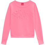 Blusa Manga Longa Amora Infantil Feminina Rosa Neon Tamanho 10 ao 18