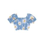 Blusa Fakini Infantil Feminina 4 ao 10 - Azul Claro - Florido 