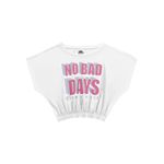 Blusa Fakini Infantil Feminina 12 ao 18 - Branca - Cropped
