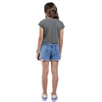 Blusa Amora Feminina 12 ao - Cropped Cinza - Holográfica