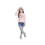 Blusa Manga Longa Fakini Infantil Feminina Tamanho 4 ao 10 Rosa