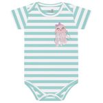 Body Kiko Baby Bebê Feminino RN ao G - Verde Água Listrado