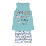 Conjunto Fakini Infantil Feminino 10-12-14 - Azul Turquesa