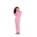 Pijama Manga Longa Fakini Feminino 4 ao 10 Rosa Claro