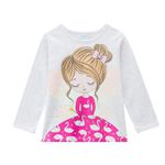 Pijama Manga Longa Kyly Infantil Feminino Tamanho 4-6-8