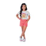 Short Fakini Infantil Feminino - 4 ao 10 - Rosa Fluorescente