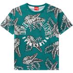 Camiseta Kyly Masculina 10 ao 18 - Verde - Folhagens