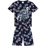 Pijama Kyly Bebê Masculino Camiseta Estampa Astronauta de Moto + Bermuda