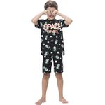 Pijama Kyly Infantil Masculino 10 ao 16 Preto Estampado