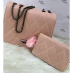 Bolsa Carteira Alça Ferro Rosa 