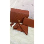 Bolsa Carteira e Porta Moedas Marrom 