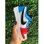 Jordan Infantil Cano Baixo Branco Azul e Vermelho 
