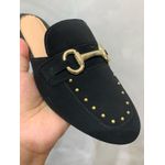 Mule Preto Com Pedraria Dourado
