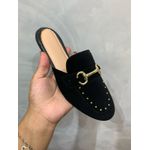 Mule Preto Com Pedraria Dourado