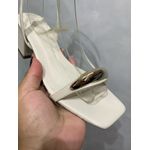 Sandália Off White Fivela Dourada