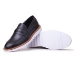 Sapato Casual Masculino Loafer Em Couro Italy Premium - Preto