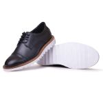 Sapato Casual Masculino Brogue Em Couro Italy Premium Amarrar - Preto 