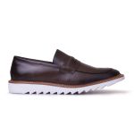 Sapato Casual Masculino Loafer Em Couro Italy Premium - Café