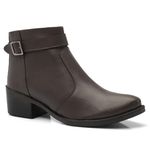 Bota Feminina Cano Curto Tira Lateral Fivelinha Casual Confortável - Café