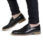 Sapato Casual Social Comfort Macio Estiloso Detalhe Gravata Loafer Solado Amber - Preto