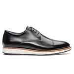 Sapato Casual Derby Premium em Couro Detalhe Clean - Preto