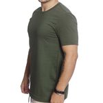 Camiseta Masculina Manga Curta Algodão Premium Gola Redonda - Verde Militar