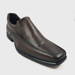 Sapato Social Tradicional Em Couro Soft Comfort Calcar liso - Cafe 