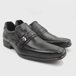 Sapato Social Tradicional Fivela Em Couro Soft Comfort Calcar- Preto 