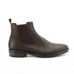 Bota Chelsea Casual Masculina Básica em Couro Macio - Café