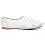 Sapato Oxford Feminino Em Couro Comfort - Branco