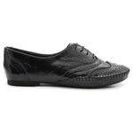 Sapato Oxford Feminino Em Couro Comfort - PRETO