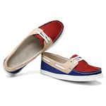 Mocassim Feminino Dockside Casual Em Couro - Marinho/Bege/Bordô