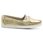 Mocassim Feminino Dockside Casual Em Couro - DOURADO