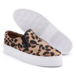 Tênis Slip On Iate Casual Solado Caixa Estilo Feminino - Onça