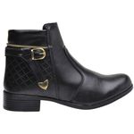 Bota Cano Curto Casual Coturno Macio Feminino - Preta