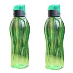 Garrafa plástica água suco resistente esportes verde 2 un