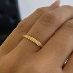 Par de Alianças Casamento Ouro 18k Amarelo 2mm Quadrada 2 Frisos Diamantado 2.5g 