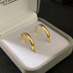 Par de Alianças Casamento Ouro 18k Amarelo 3mm Abaulada Polido 3g 