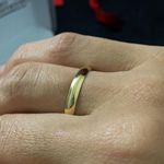 Par de Alianças Casamento Ouro 18k Amarelo 3mm Abaulada Polido 4g 