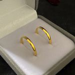 Par de Alianças Casamento Ouro 18k Amarelo 2mm Abaulada Polido 3g 