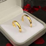 Par de Alianças Casamento Ouro 18k Amarelo 3mm Chanfrada Polido 4g 