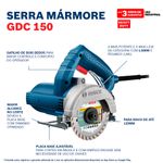 Serra Mármore GDC 150 TITAN 1500W 127V 4 Discos Bosch