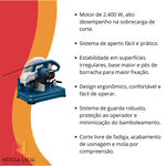 Serra policorte GCO 14-24 2400W 127V, com 5 Discos Bosch
