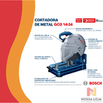 Serra policorte GCO 14-24 2400W 127V, com 5 Discos Bosch