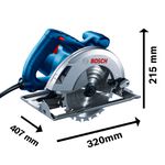 Serra Circular GKS 20-65 2000w 127v c/ 1 Disco E Guia Bosch
