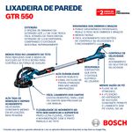 Lixadeira de Parede GTR 550 550W 127V com Maleta Bosch
