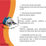 Serra circular GKS 130 110V + 1 disco de corte Bosch 