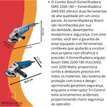 Combo Bosch Esmerilhadeiras GWS 2200-180 + GWS850 127V