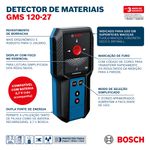 Detector e scanner de parede GMS 120-27 Professional Bosch
