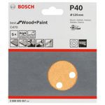 Disco lixa Bosch C470 Best for Wood&Paint 125mm G40 5 peças